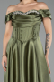 Abendkleid Lang Satin Khaki ABU5530