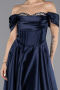 Abendkleid Lang Satin Marineblau ABU5530