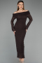 Partykleid Midi Spitze Braun ABK2488