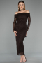 Partykleid Midi Steinbesetzt Braun ABK2491