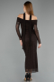 Partykleid Midi Steinbesetzt Braun ABK2491