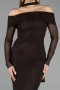 Partykleid Midi Steinbesetzt Braun ABK2491