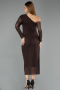 Partykleid Midi Steinbesetzt Braun ABK2493
