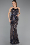 Abendkleid Lang Marineblau ABU5537