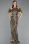 Abendkleid Lang Khaki ABU5538