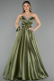 Abendkleid Lang Satin Khaki ABU5541