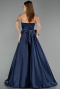 Abendkleid Lang Satin Marineblau ABU5541