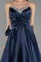 Abendkleid Lang Satin Marineblau ABU5541