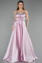 Abendkleid Lang Satin Puder ABU5541