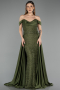 Abendkleid Lang Perlenbesetzt Khaki ABU5542