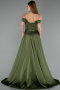Abendkleid Lang Perlenbesetzt Khaki ABU5542