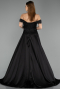 Abendkleid Lang Perlenbesetzt Schwarz ABU5542