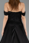Abendkleid Lang Perlenbesetzt Schwarz ABU5542
