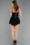 Abendkleid Mini Satin Schwarz ABK2497