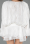 Abendkleid Mini Chiffon Weiß ABK2499