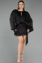 Abendkleid Mini Chiffon Schwarz ABK2499