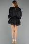 Abendkleid Mini Chiffon Schwarz ABK2499