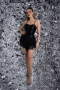 Abendkleid Mini Satin Schwarz ABK2497