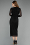 Partykleid Midi Steinbesetzt Schwarz ABK2492