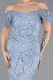 Abendkleid Lang Perlenbesetzt Indigo ABU5547