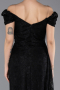 Abendkleid Lang Guipure Spitze Schwarz ABU5553
