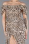 Hellgold Abendkleid Schuppig Lang ABU4843