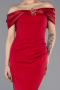 Rot Schulterfreies Langes Abendkleid ABU5562