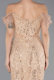 Abendkleid Lang Perlenbesetzt Gold ABU5557