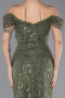 Abendkleid Lang Perlenbesetzt Khaki ABU5557