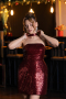 Weinrot Partykleid Mini ABK2201