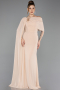 Standesamtkleid Lang Chiffon Beige ABU5418