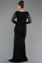 Standesamtkleid Lang Spitze Schwarz ABU5588