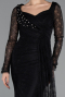 Standesamtkleid Lang Spitze Schwarz ABU5588
