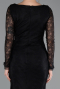 Standesamtkleid Lang Spitze Schwarz ABU5588