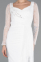Standesamtkleid Lang Spitze Weiß ABU5588