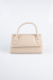 Abendtasche Leder Hautfarben KC163