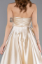 Abendkleid Lang Satin Beige ABU5929