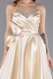 Abendkleid Lang Satin Beige ABU5929
