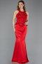 Abendkleid Lang Satin Rot ABU5601