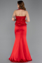 Abendkleid Lang Satin Rot ABU5601