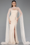 Standesamtkleid Lang Spitze Beige ABU5614