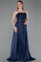 Abendkleid Lang Spitze Marineblau ABU5615