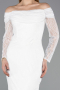 Abendkleid Lang Spitze Weiß ABU5617