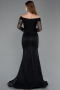 Abendkleid Lang Spitze Schwarz ABU5617