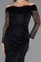 Abendkleid Lang Spitze Schwarz ABU5617