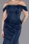 Abendkleid Lang Spitze Marineblau ABU5609