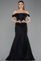 Abendkleid Lang Spitze Schwarz ABU5609