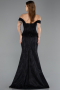 Abendkleid Lang Spitze Schwarz ABU5609