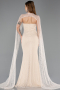 Standesamtkleid Lang Spitze Beige ABU5614