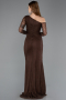 Standesamtkleid Lang Spitze Braun ABU5618